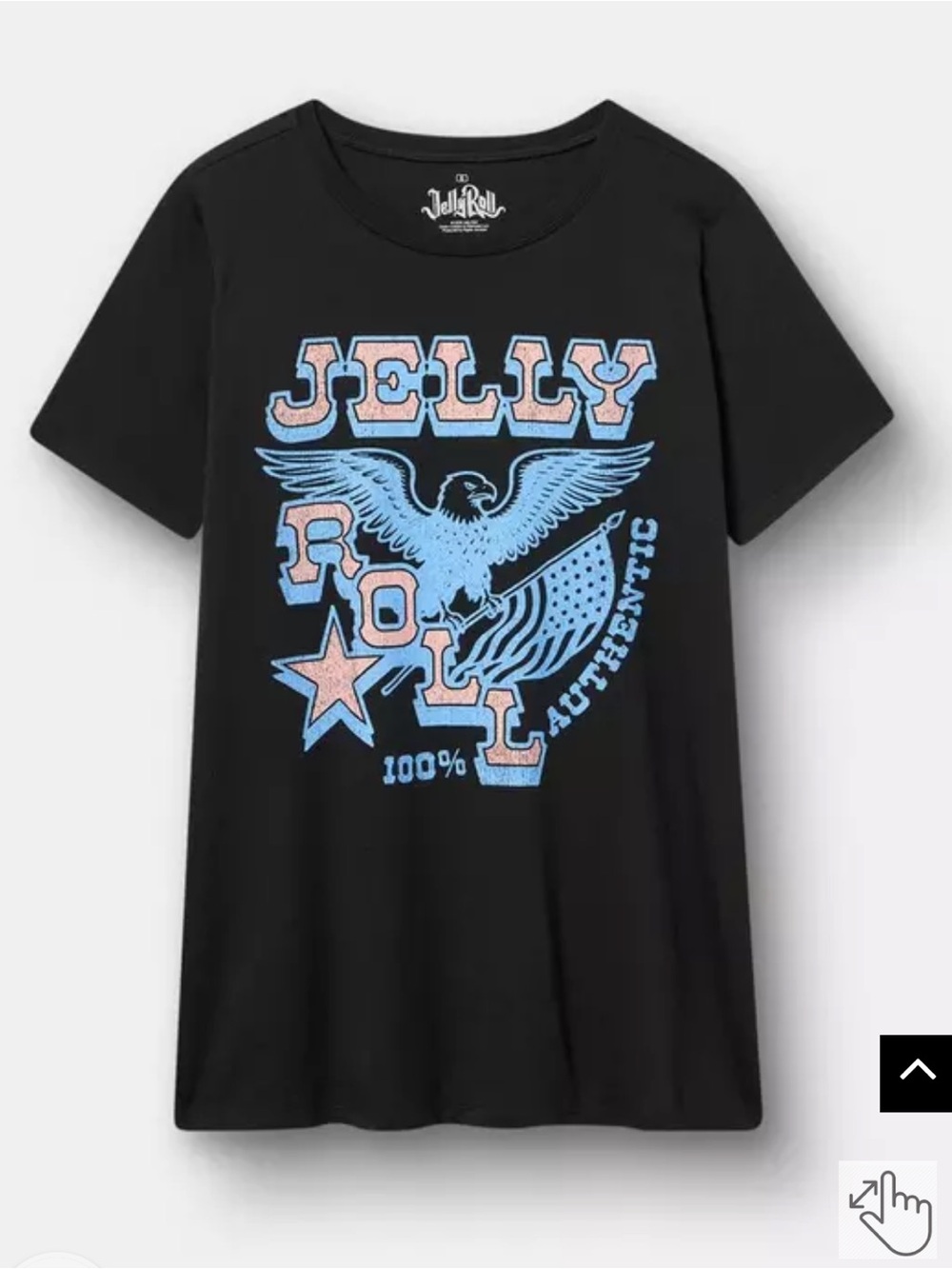 torrid Black Graphic Tee with Blue and Pink Print